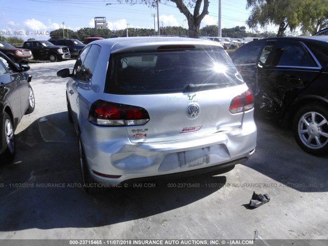 WVWAA7AJ7BW042327 - 2011 VOLKSWAGEN GOLF SILVER photo 6