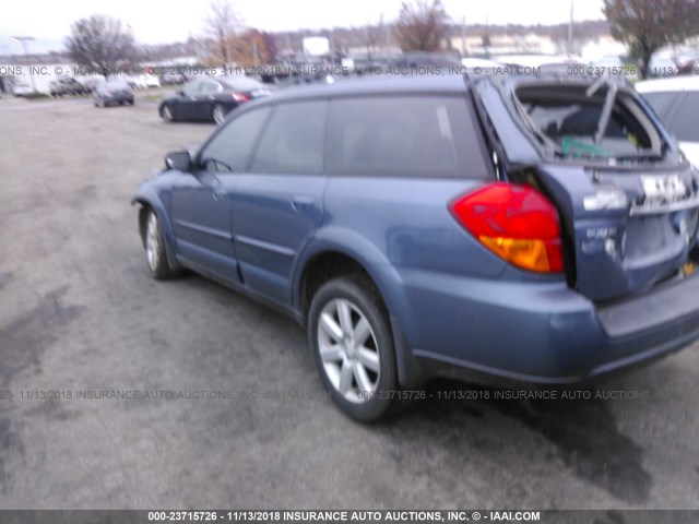 4S4BP62C167364034 - 2006 SUBARU LEGACY OUTBACK 2.5I LIMITED BLUE photo 3