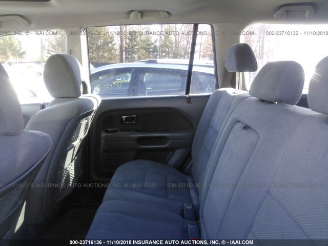 5FNYF18348B027768 - 2008 HONDA PILOT SE SILVER photo 8