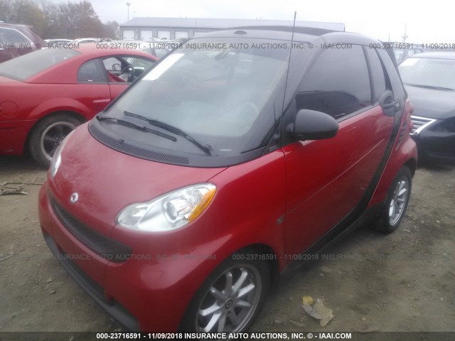 WMEEK31X69K247488 - 2009 SMART FORTWO PASSION RED photo 2