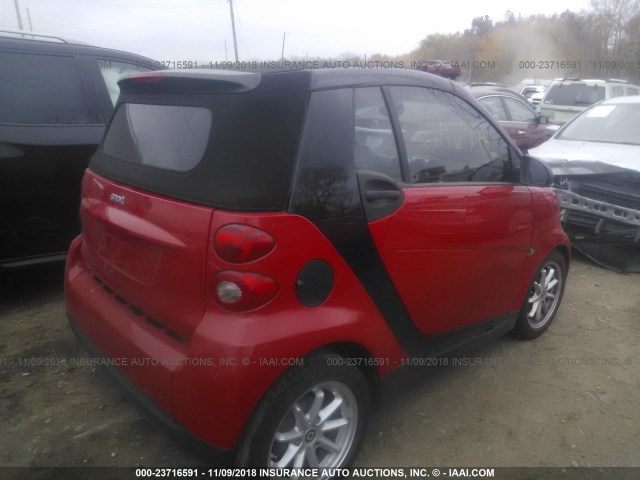WMEEK31X69K247488 - 2009 SMART FORTWO PASSION RED photo 4