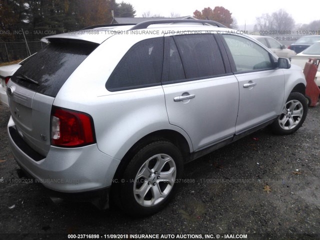 2FMDK4JC8BBA91723 - 2011 FORD EDGE SEL SILVER photo 4