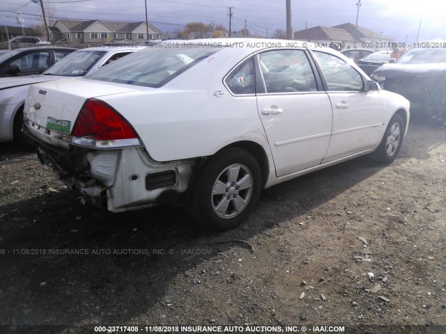 2G1WT55N979323085 - 2007 CHEVROLET IMPALA LT WHITE photo 4