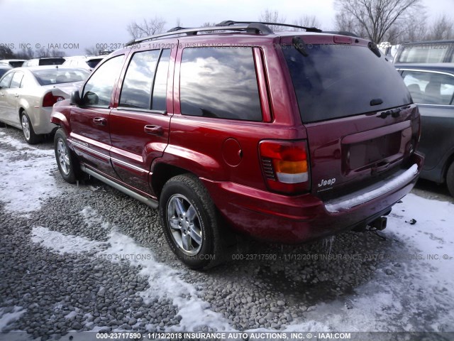 1J8GW68J64C272742 - 2004 JEEP GRAND CHEROKEE OVERLAND RED photo 3