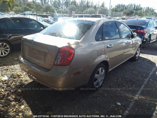 KL5JD56Z38K902045 - 2008 SUZUKI FORENZA CONVENIENCE/POPULAR GOLD photo 4