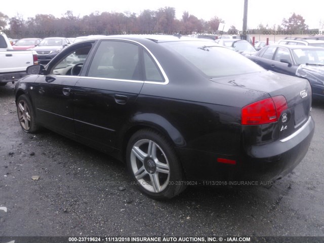 WAUDF78E67A093231 - 2007 AUDI A4 2.0T QUATTRO BLACK photo 3