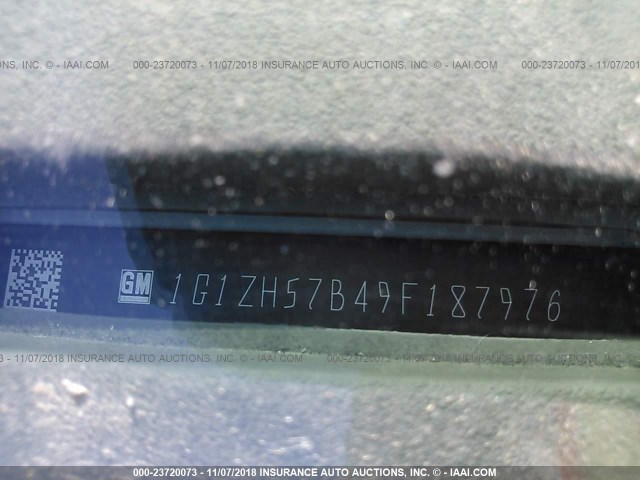 1G1ZH57B49F187976 - 2009 CHEVROLET MALIBU 1LT WHITE photo 9