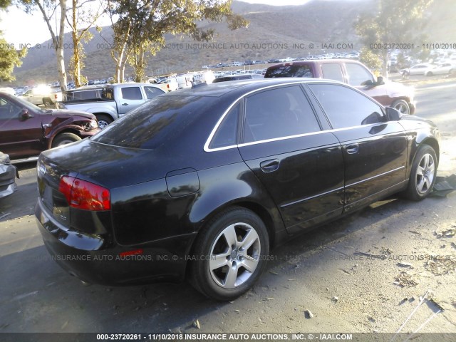 WAUAF78E26A048921 - 2006 AUDI A4 2/TURBO BLACK photo 4