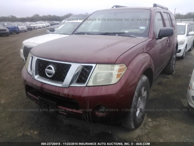 5N1AR18U38C614456 - 2008 NISSAN PATHFINDER S/LE/SE RED photo 2