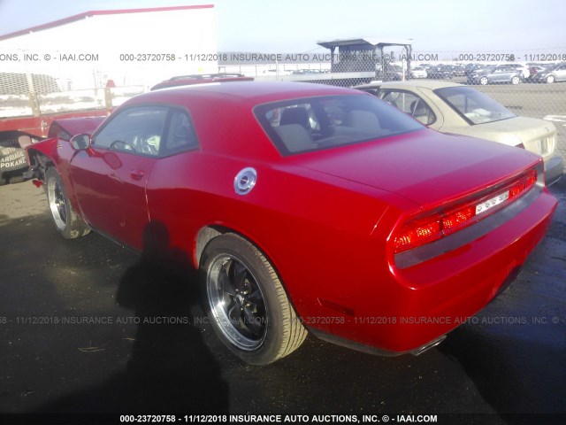 2B3CJ4DG0BH501060 - 2011 DODGE CHALLENGER RED photo 3