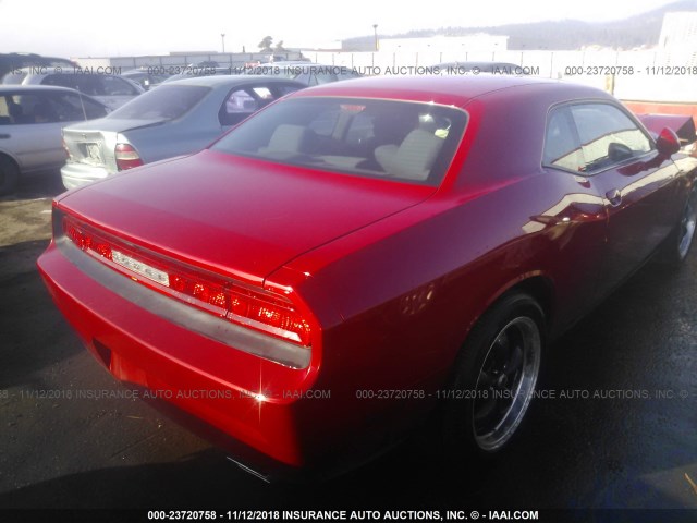 2B3CJ4DG0BH501060 - 2011 DODGE CHALLENGER RED photo 4