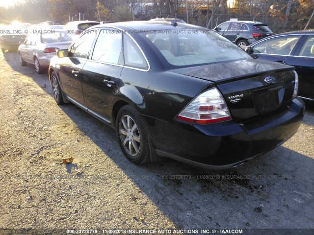 1FAHP24W68G169411 - 2008 FORD TAURUS SEL BLACK photo 3