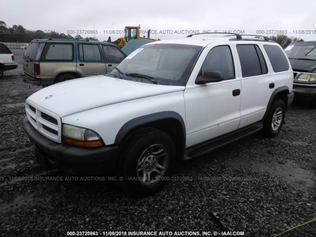 1D4HR38N73F581253 - 2003 DODGE DURANGO SPORT WHITE photo 2