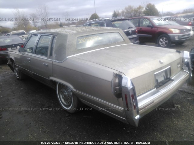 1G6DW54E0MR724701 - 1991 CADILLAC BROUGHAM TAN photo 3