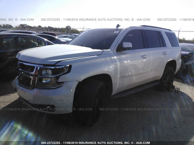 1GNSCBKC1FR110392 - 2015 CHEVROLET TAHOE C1500 LT WHITE photo 2