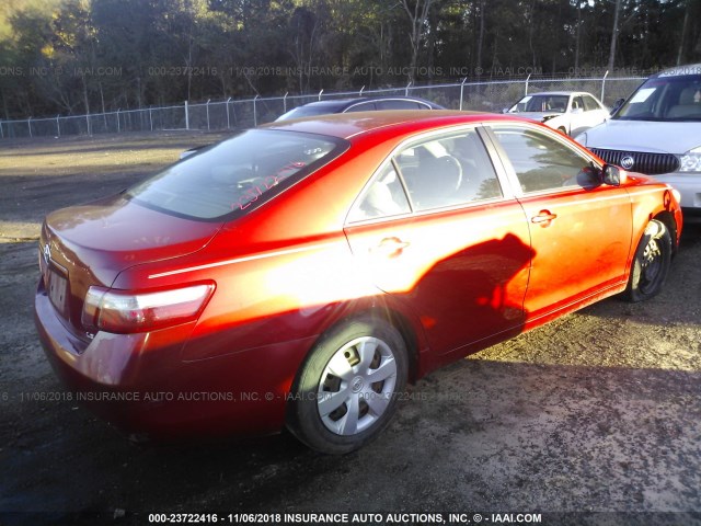 4T1BE46K98U232333 - 2008 TOYOTA CAMRY CE/LE/XLE/SE RED photo 4