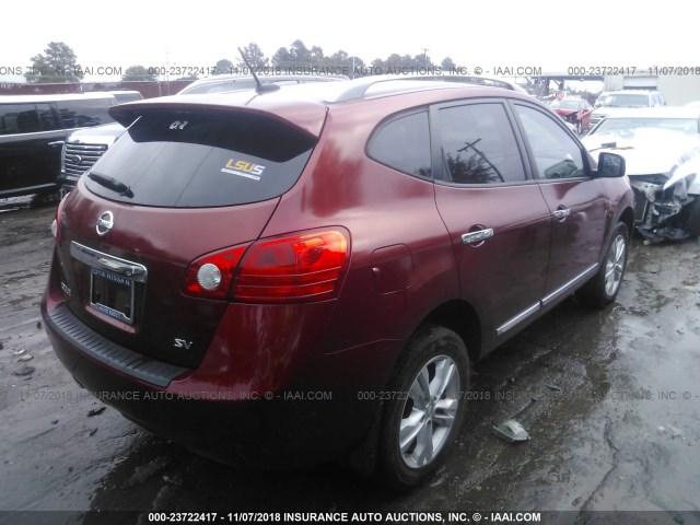 JN8AS5MT3CW302100 - 2012 NISSAN ROGUE S/SV RED photo 4