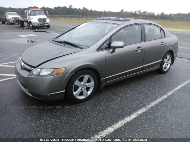 1HGFA16896L130541 - 2006 HONDA CIVIC EX GRAY photo 2