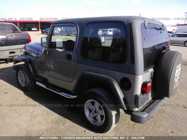 1J4FA49S0YP774295 - 2000 JEEP WRANGLER / TJ SPORT GRAY photo 3