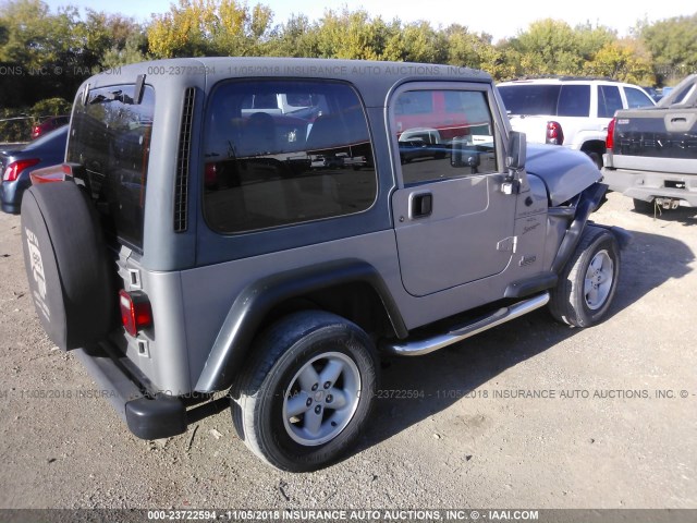 1J4FA49S0YP774295 - 2000 JEEP WRANGLER / TJ SPORT GRAY photo 4