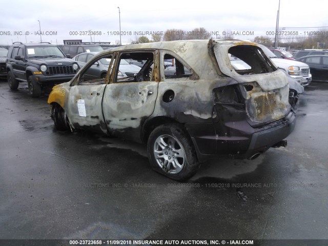 2HNYD28638H551939 - 2008 ACURA MDX TECHNOLOGY BURGUNDY photo 3