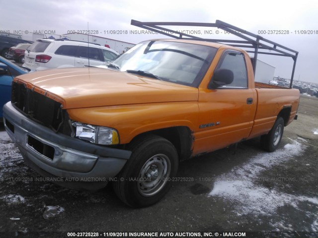 1B7HC16X2WS727402 - 1998 DODGE RAM 1500 ORANGE photo 2