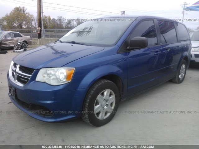 2D4RN4DG7BR686492 - 2011 DODGE GRAND CARAVAN EXPRESS BLUE photo 2