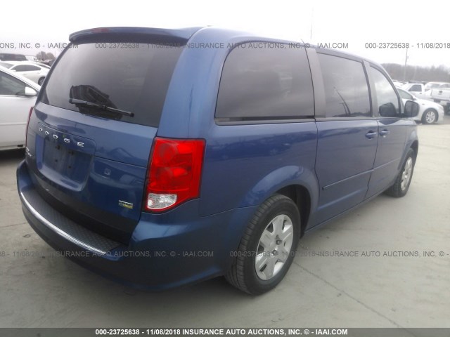 2D4RN4DG7BR686492 - 2011 DODGE GRAND CARAVAN EXPRESS BLUE photo 4