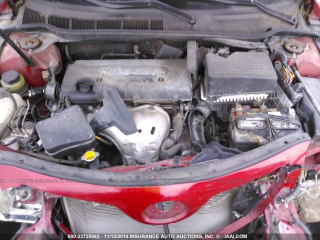 4T1BE46K37U031073 - 2007 TOYOTA CAMRY NEW GENERAT CE/LE/XLE/SE RED photo 10