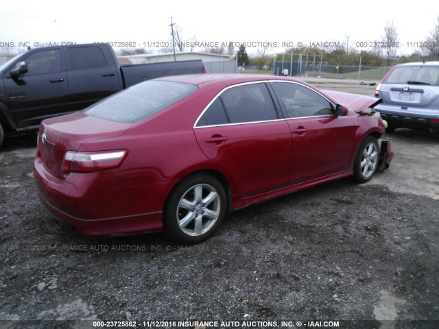 4T1BE46K37U031073 - 2007 TOYOTA CAMRY NEW GENERAT CE/LE/XLE/SE RED photo 4