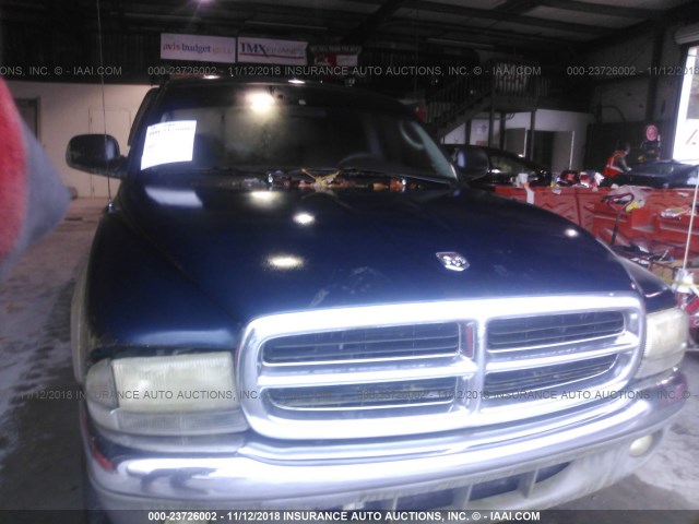 1B7GL2AN21S188957 - 2001 DODGE DAKOTA QUAD BLUE photo 6