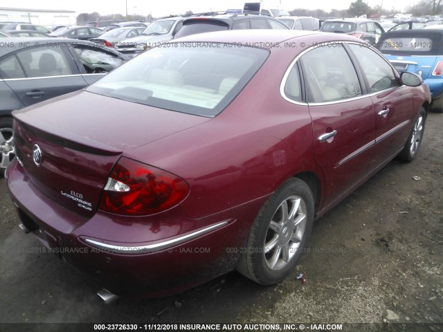 2G4WE537951199476 - 2005 BUICK LACROSSE CXS BURGUNDY photo 4