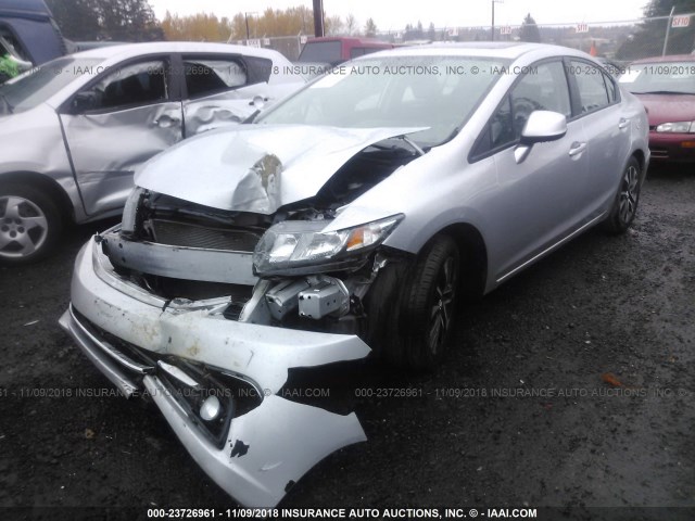 19XFB2F93DE288924 - 2013 HONDA CIVIC EXL SILVER photo 2