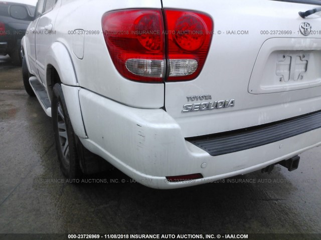 5TDZT38A46S274739 - 2006 TOYOTA SEQUOIA LIMITED WHITE photo 6