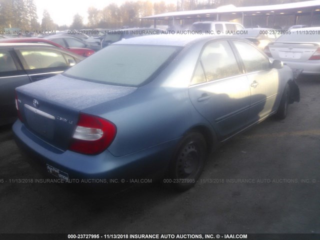 JTDBE32K730156390 - 2003 TOYOTA CAMRY LE/XLE Ашық көк фото 4