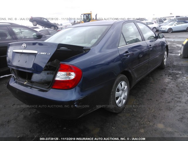 4T1BE32K84U355423 - 2004 TOYOTA CAMRY LE/XLE/SE BLUE photo 4