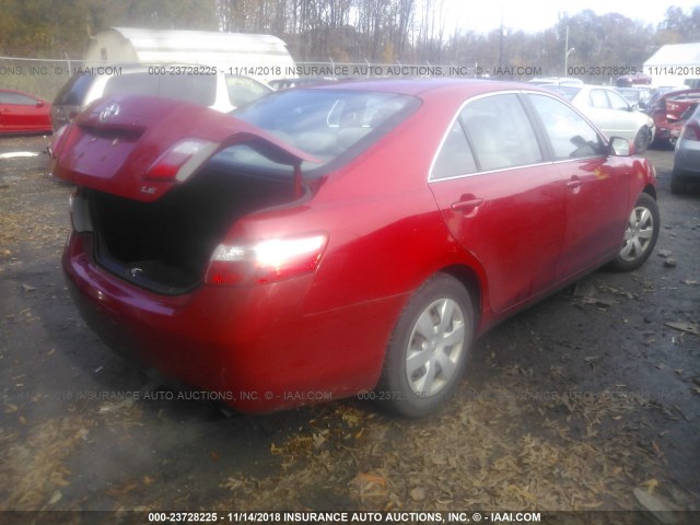 4T1BE46K59U294751 - 2009 TOYOTA CAMRY SE/LE/XLE RED photo 4