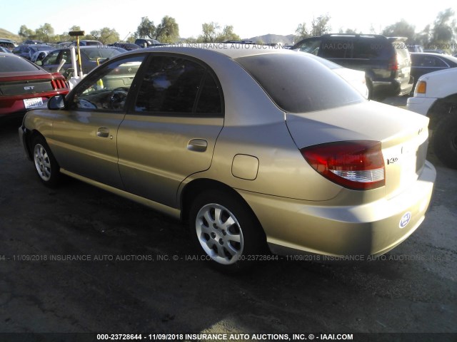 KNADC125746337014 - 2004 KIA RIO GOLD photo 3