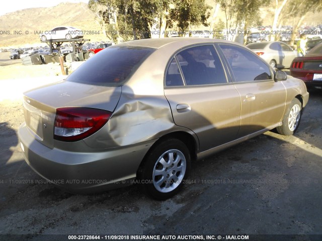 KNADC125746337014 - 2004 KIA RIO GOLD photo 4