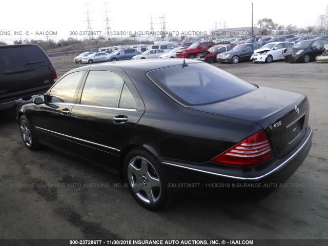 WDBNG70J63A372491 - 2003 MERCEDES-BENZ S 430 BLACK photo 3