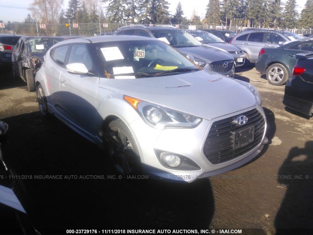 KMHTC6AEXFU222124 - 2015 HYUNDAI VELOSTER TURBO SILVER photo 1