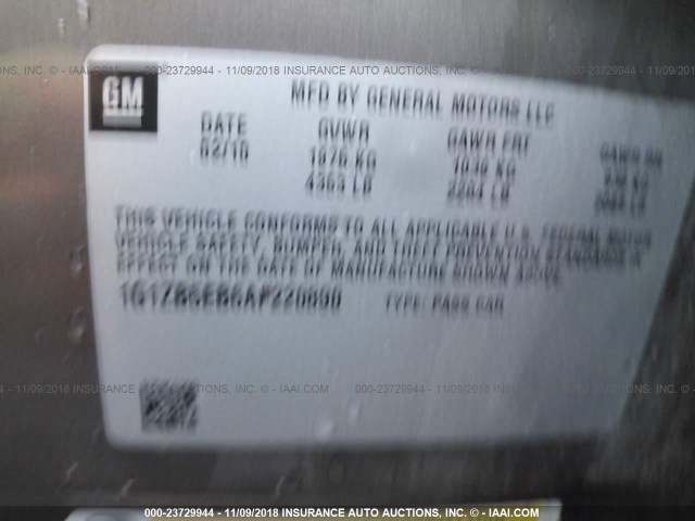 1G1ZB5EB6AF220890 - 2010 CHEVROLET MALIBU LS 棕色 照片 9