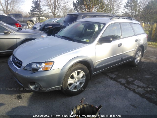 4S4BP61C257356671 - 2005 SUBARU LEGACY OUTBACK 2.5I SILVER photo 2