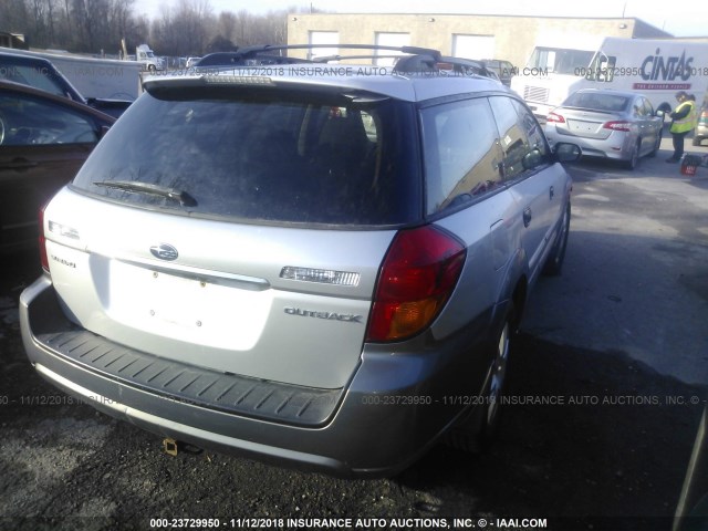 4S4BP61C257356671 - 2005 SUBARU LEGACY OUTBACK 2.5I SILVER photo 4