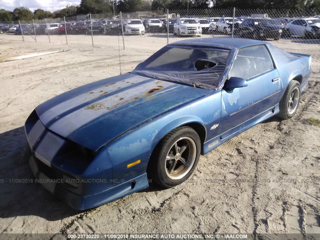 1G1FP23T2NL117360 - 1992 CHEVROLET CAMARO RS BLUE photo 2