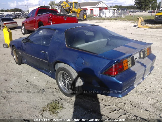 1G1FP23T2NL117360 - 1992 CHEVROLET CAMARO RS BLUE photo 3