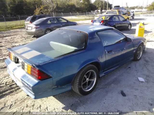 1G1FP23T2NL117360 - 1992 CHEVROLET CAMARO RS BLUE photo 4