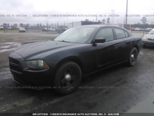 2B3CL1CG4BH556413 - 2011 DODGE CHARGER POLICE BLACK photo 2