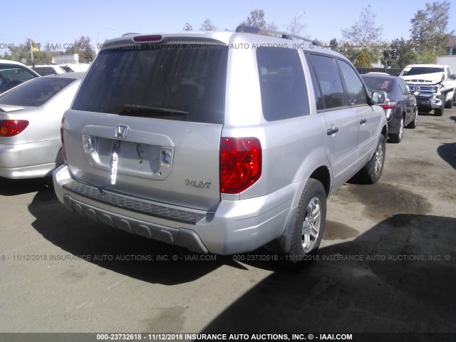 2HKYF18675H531013 - 2005 HONDA PILOT EXL SILVER photo 4