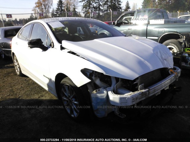 3FA6P0LU5HR181442 - 2017 FORD FUSION SE HYBRID WHITE photo 1